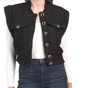 🆕 Christian Lacroix Boucle Tweed Crop Vest Sleeveless